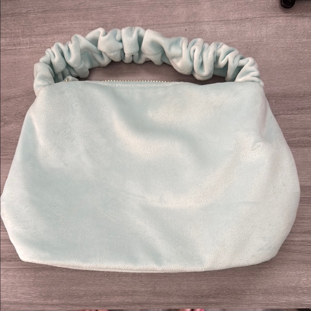 Stoney Clover Seeing Stars Light Blue Velvet Scrunch Handle Bag